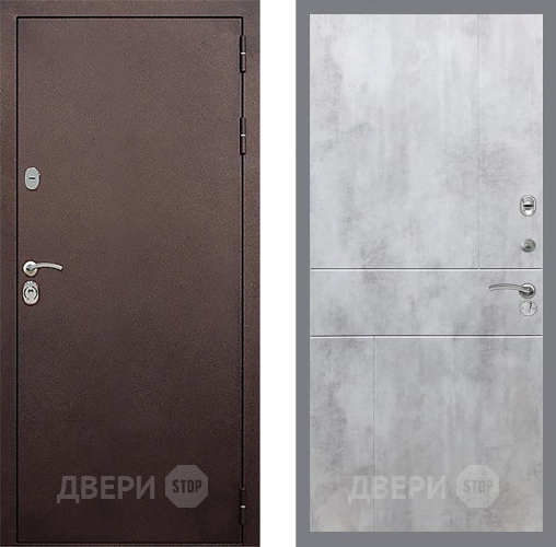 Входная металлическая Дверь Стоп КЛАССИК Медь ФЛ-290 Бетон светлый в Красноармейске