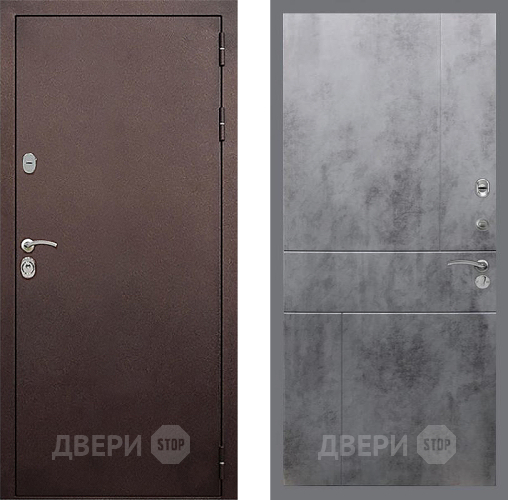 Входная металлическая Дверь Стоп КЛАССИК Медь ФЛ-290 Бетон темный в Красноармейске