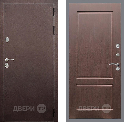 Входная металлическая Дверь Стоп КЛАССИК Медь ФЛ-117 Орех премиум в Красноармейске