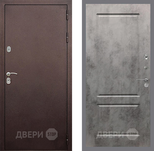 Входная металлическая Дверь Стоп КЛАССИК Медь ФЛ-117 Бетон темный в Красноармейске