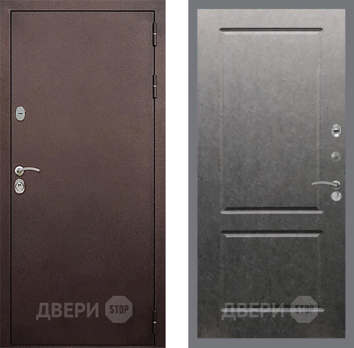 Дверь Стоп КЛАССИК Медь ФЛ-117 Штукатурка графит в Красноармейске