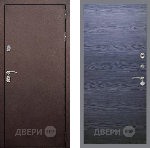 Входная металлическая Дверь Стоп КЛАССИК Медь Гладкая Дуб тангенальный черный в Красноармейске