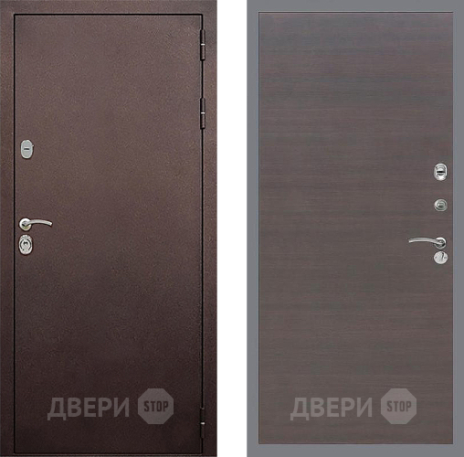 Входная металлическая Дверь Стоп КЛАССИК Медь Гладкая венге поперечный в Красноармейске