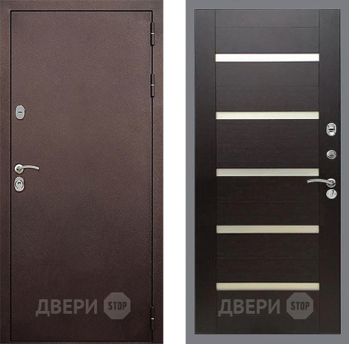 Входная металлическая Дверь Стоп КЛАССИК Медь СБ-14 венге поперечный в Красноармейске