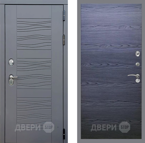 Входная металлическая Дверь Стоп СКАНДИ Гладкая Дуб тангенальный черный в Красноармейске