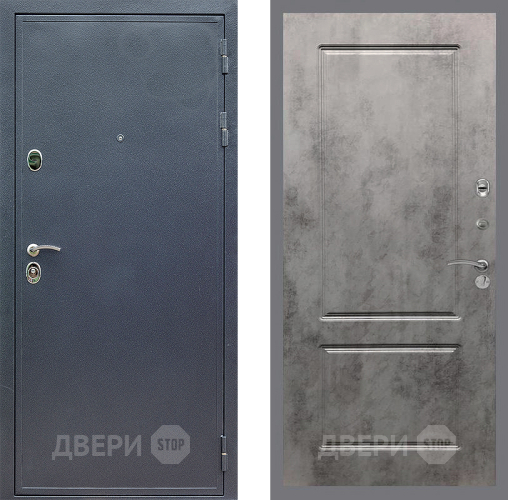 Входная металлическая Дверь Стоп СИЛЬВЕР ФЛ-117 Бетон темный в Красноармейске