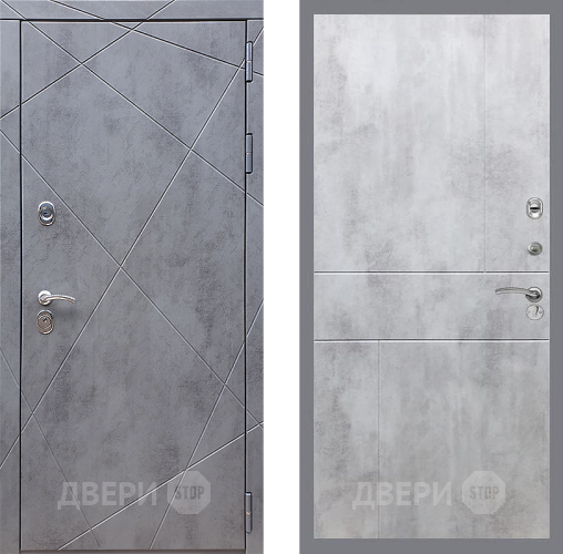 Входная металлическая Дверь Стоп Лучи ФЛ-290 Бетон светлый в Красноармейске