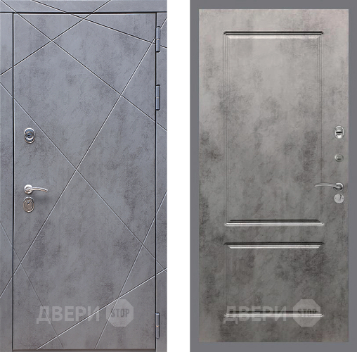 Входная металлическая Дверь Стоп Лучи ФЛ-117 Бетон темный в Красноармейске