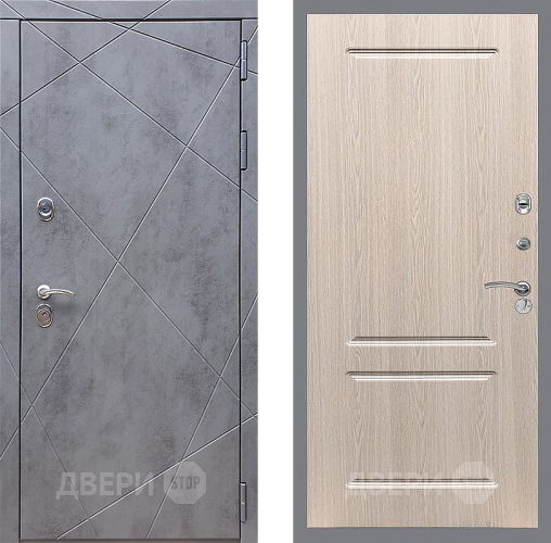 Входная металлическая Дверь Стоп Лучи ФЛ-117 Беленый дуб в Красноармейске
