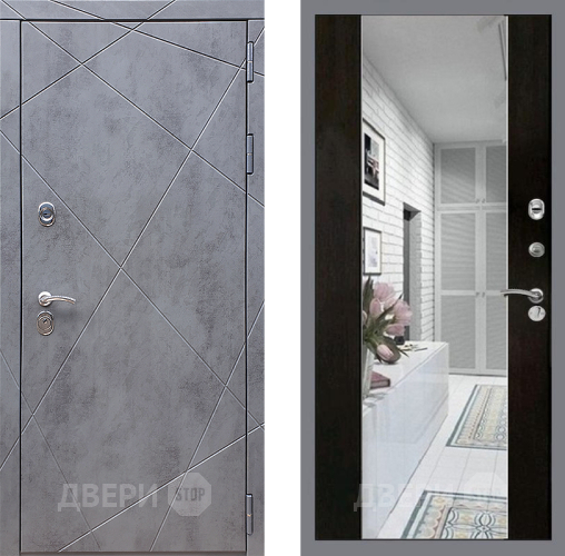 Входная металлическая Дверь Стоп Лучи Зеркало СБ-16 Венге в Красноармейске