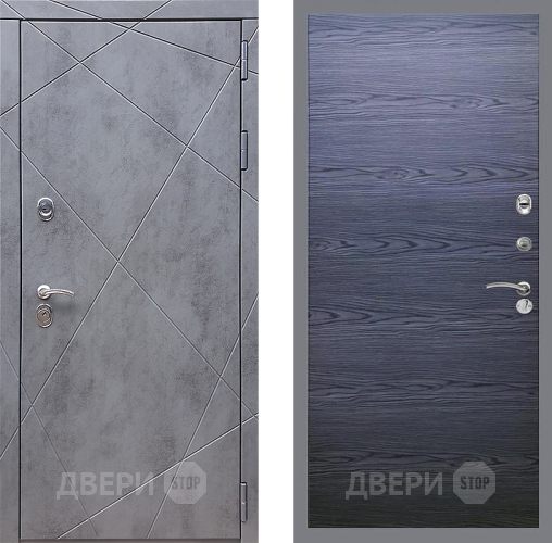 Входная металлическая Дверь Стоп Лучи Гладкая Дуб тангенальный черный в Красноармейске