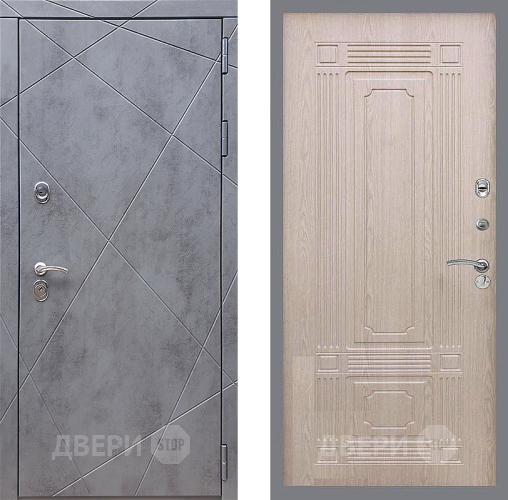 Входная металлическая Дверь Стоп Лучи ФЛ-2 Беленый дуб в Красноармейске