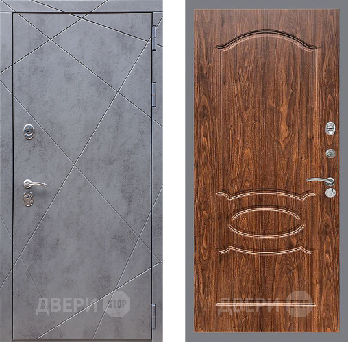 Входная металлическая Дверь Стоп Лучи ФЛ-128 орех тисненый в Красноармейске