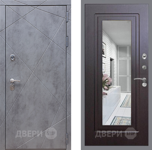 Дверь Стоп Лучи Зеркало ФЛ-120 Венге в Красноармейске