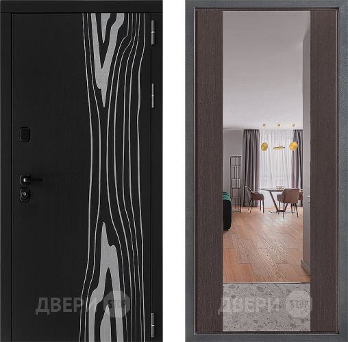 Входная металлическая Дверь Дверной континент ДК-12 ФЛЗ-1 Зеркало Венге в Красноармейске