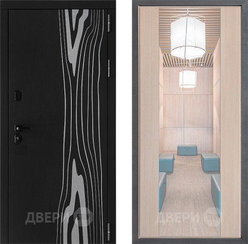 Входная металлическая Дверь Дверной континент ДК-12 ФЛЗ-1 Зеркало Капучино в Красноармейске