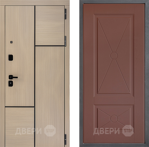 Входная металлическая Дверь Дверной континент ДК-14 ФЛ-617 Ясень шоколадный в Красноармейске