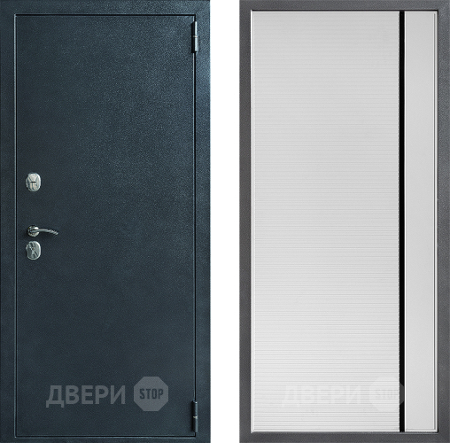 Входная металлическая Дверь Дверной континент ДК-70 Дизайн ФЛ-757 Черное Стекло Софт милк в Красноармейске