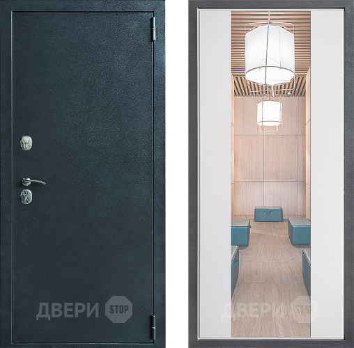 Дверь Дверной континент ДК-70 Дизайн ФЛЗ-1 Зеркало Белый софт в Красноармейске