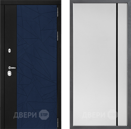 Входная металлическая Дверь Дверной континент ДК-9 ФЛ-757 Черное Стекло Софт милк в Красноармейске