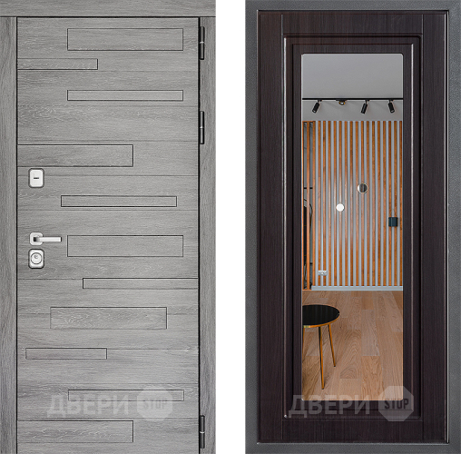 Входная металлическая Дверь Дверной континент ДК-10 ФЛЗ Зеркало Венге в Красноармейске