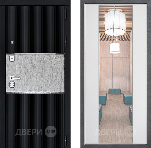 Входная металлическая Дверь Дверной континент ДК-13 ФЛЗ-1 Зеркало Белый софт в Красноармейске