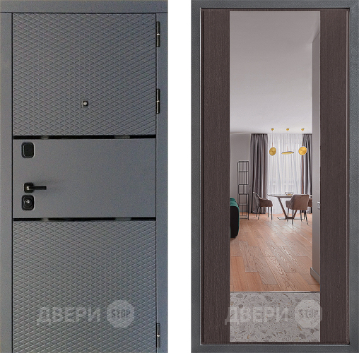 Дверь Дверной континент Диамант Дизайн ФЛЗ-1 Зеркало Венге в Красноармейске