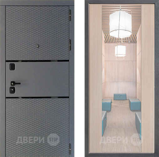 Входная металлическая Дверь Дверной континент Диамант Дизайн ФЛЗ-1 Зеркало Капучино в Красноармейске