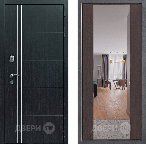 Дверь Дверной континент Теплолюкс Дизайн ФЛЗ-1 Зеркало Венге в Красноармейске