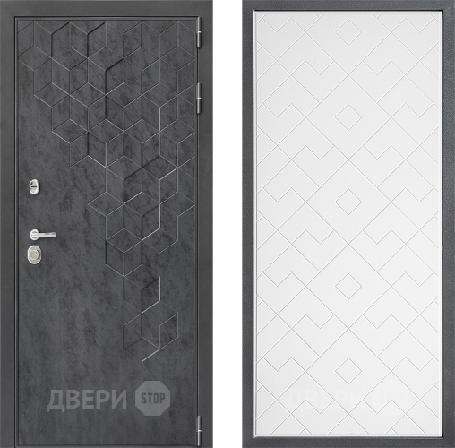 Входная металлическая Дверь Дверной континент ДК-3/713 ФЛ-Тиффани Белый софт в Красноармейске