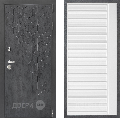 Входная металлическая Дверь Дверной континент ДК-3/713 ФЛ-757 Белое Стекло Софт милк в Красноармейске