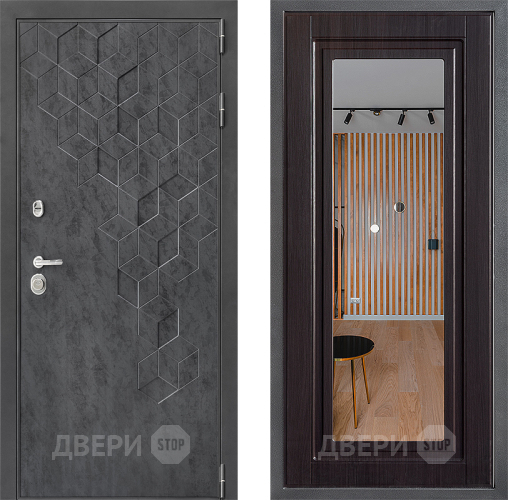 Входная металлическая Дверь Дверной континент ДК-3/713 ФЛЗ Зеркало Венге в Красноармейске