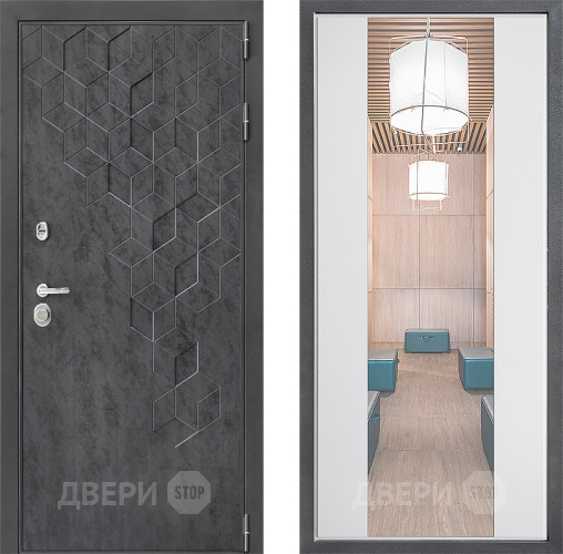 Дверь Дверной континент ДК-3/713 ФЛЗ-1 Зеркало Белый софт в Красноармейске
