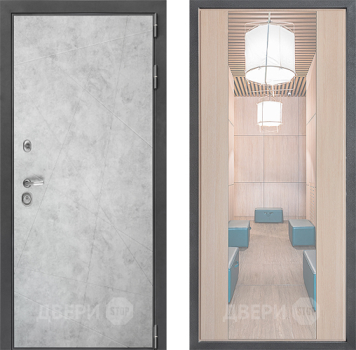 Входная металлическая Дверь Дверной континент ДК-3/743 ФЛЗ-1 Зеркало Капучино в Красноармейске