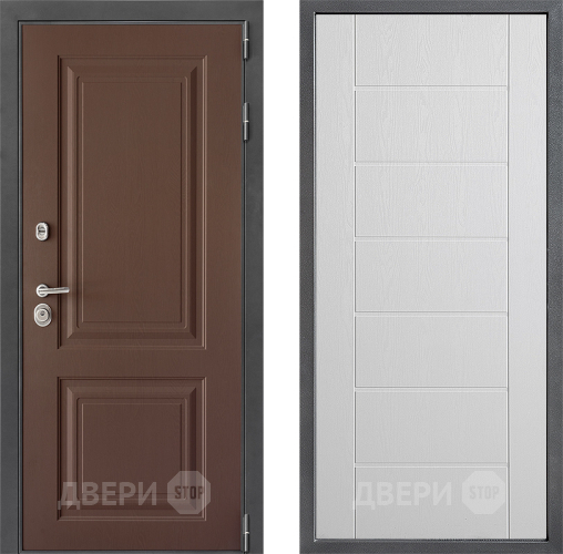 Входная металлическая Дверь Дверной континент ДК-3/729 ФЛ-Лайн Белое дерево в Красноармейске