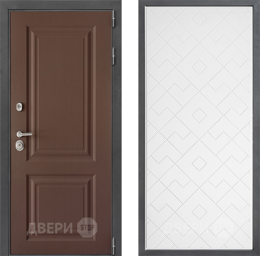 Входная металлическая Дверь Дверной континент ДК-3/729 ФЛ-Тиффани Белый софт в Красноармейске