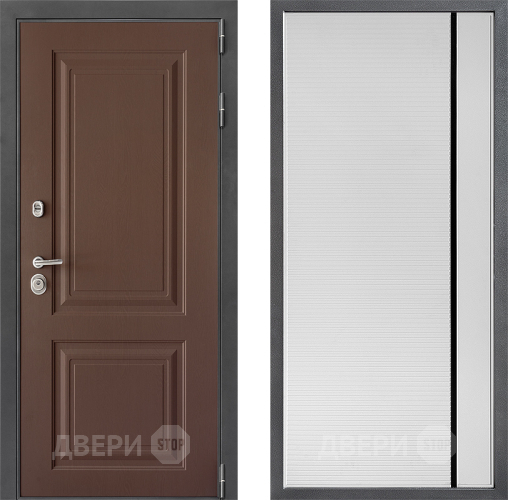 Входная металлическая Дверь Дверной континент ДК-3/729 ФЛ-757 Черное Стекло Софт милк в Красноармейске
