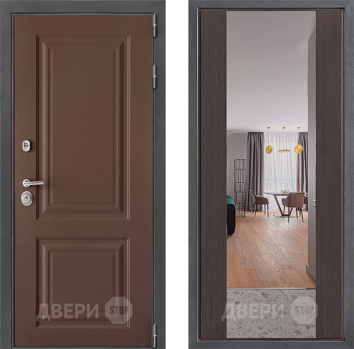 Входная металлическая Дверь Дверной континент ДК-3/729 ФЛЗ-1 Зеркало Венге в Красноармейске
