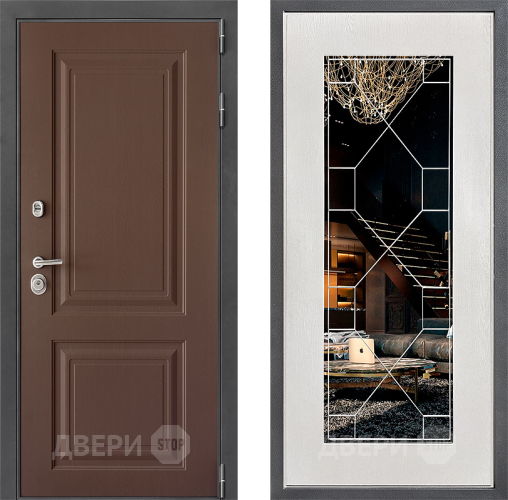 Дверь Дверной континент ДК-3/729 ФЛ-Тиффани Зеркало Белое дерево в Красноармейске