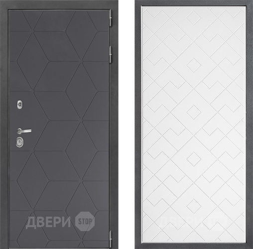 Входная металлическая Дверь Дверной континент ДК-3/744 ФЛ-Тиффани Белый софт в Красноармейске