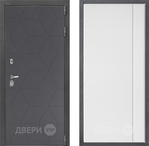 Входная металлическая Дверь Дверной континент ДК-3/744 ФЛ-757 Белое Стекло Софт милк в Красноармейске