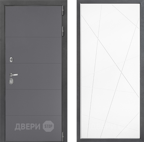 Входная металлическая Дверь Дверной континент ДК-3/649 ФЛ-655 Белый софт в Красноармейске