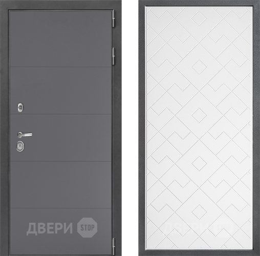 Входная металлическая Дверь Дверной континент ДК-3/649 ФЛ-Тиффани Белый софт в Красноармейске