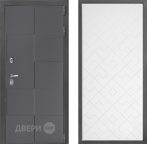 Входная металлическая Дверь Дверной континент ДК-3/606 ФЛ-Тиффани Белый софт в Красноармейске