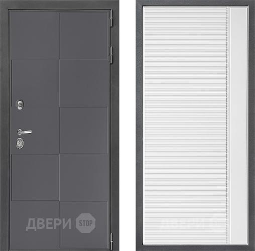 Входная металлическая Дверь Дверной континент ДК-3/606 ФЛ-757 Белое Стекло Софт милк в Красноармейске