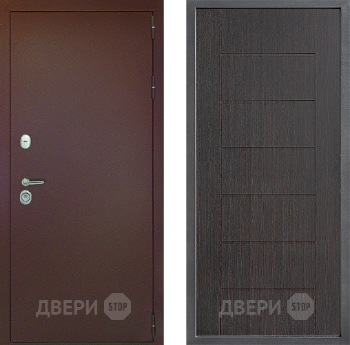 Входная металлическая Дверь Дверной континент Рубикон Медь Дизайн ФЛ-Лайн Венге в Красноармейске