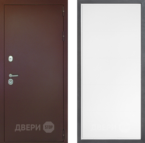 Входная металлическая Дверь Дверной континент Рубикон Медь Дизайн ФЛ-649 Белый софт в Красноармейске