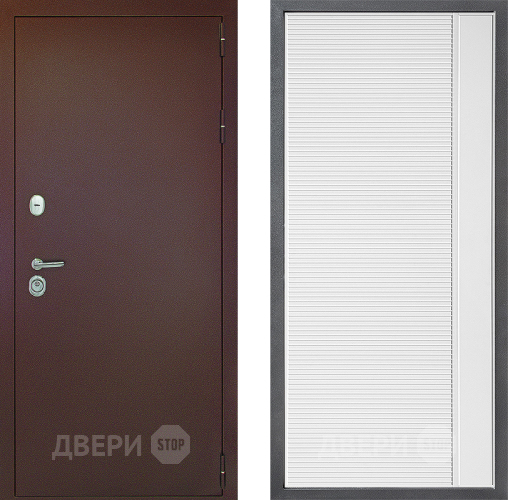 Входная металлическая Дверь Дверной континент Рубикон Медь Дизайн ФЛ-757 Белое Стекло Софт милк в Красноармейске