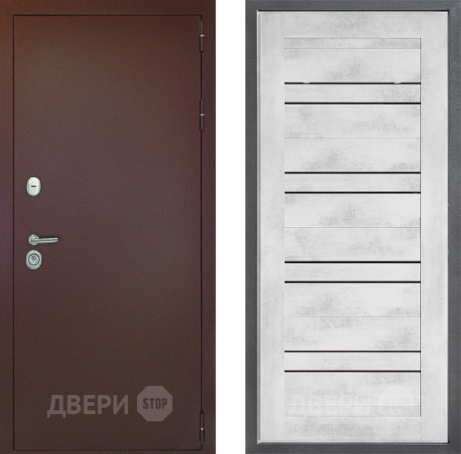 Входная металлическая Дверь Дверной континент Рубикон Медь Дизайн ФЛ-49 Бетон снежный в Красноармейске