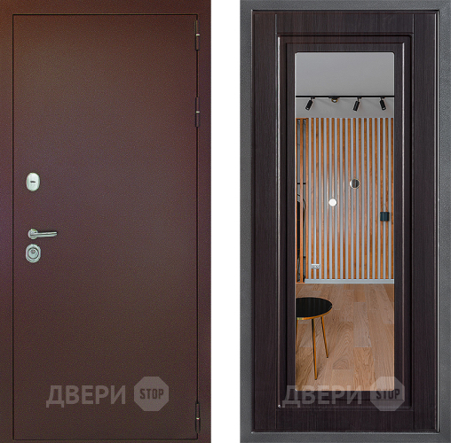 Дверь Дверной континент Рубикон Медь Дизайн ФЛЗ Зеркало Венге в Красноармейске